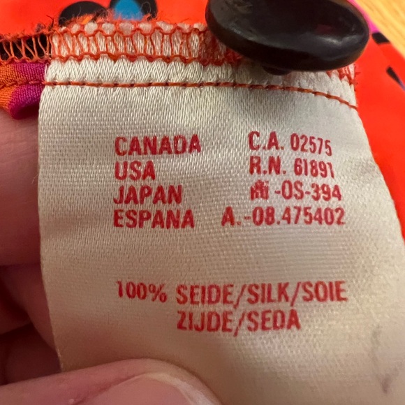 Vintage Escada Red Heart Print Blouse with Neck Bow 34 S - Picture 14 of 16